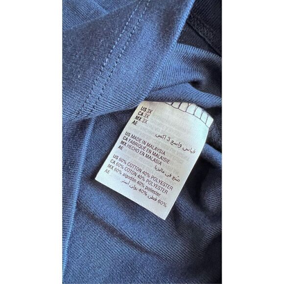 Karen Scott Womens Mixed Print Graphic Tee Intrepid Blue Flag Size 3X NWT P1-91 - Picture 12 of 12